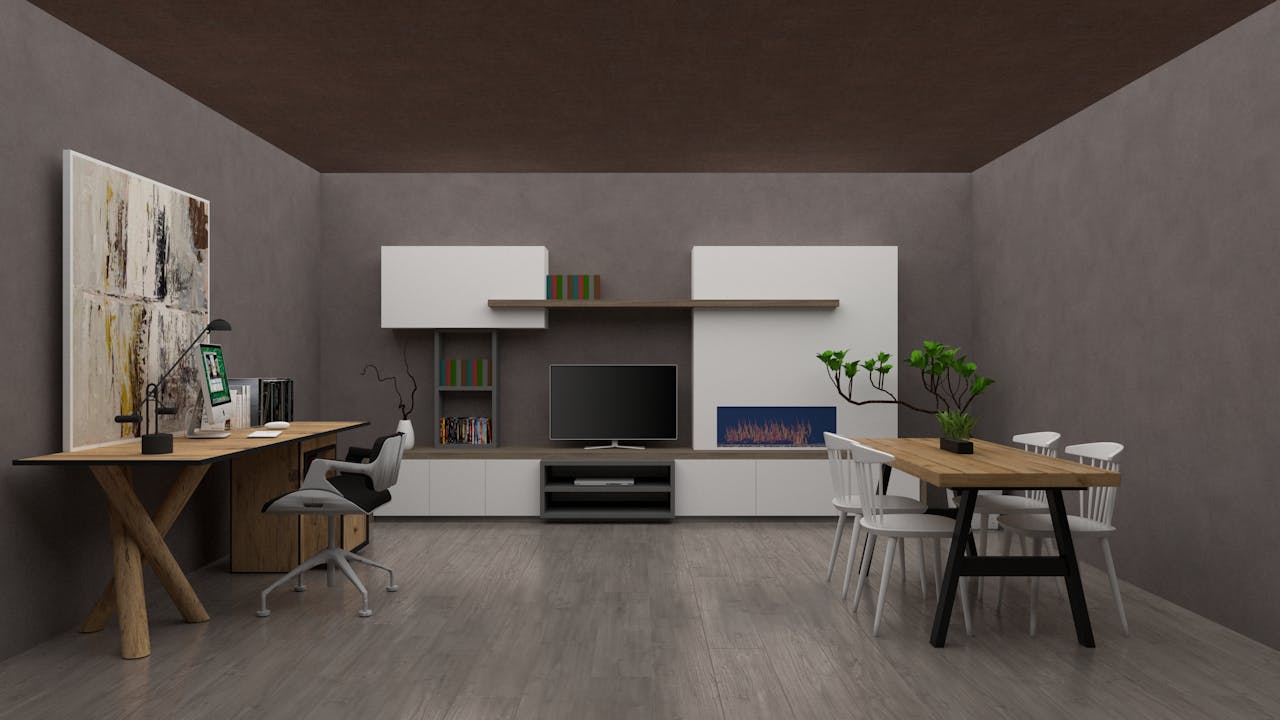 Stylish modern living room with contemporary furniture and minimalist decor.
